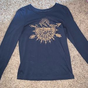 Blue long sleeved shirt